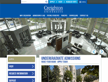 Tablet Screenshot of admissions.creighton.edu